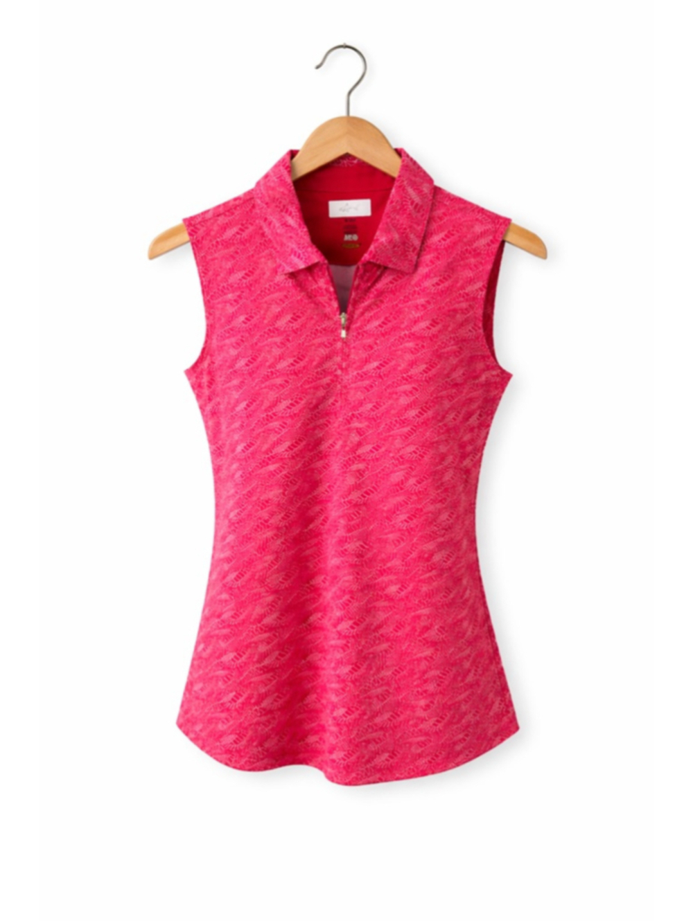 Greg Norman ML75 Womens Small Pink Sleeveless Golf Top 1/4 Zip Performance Polo